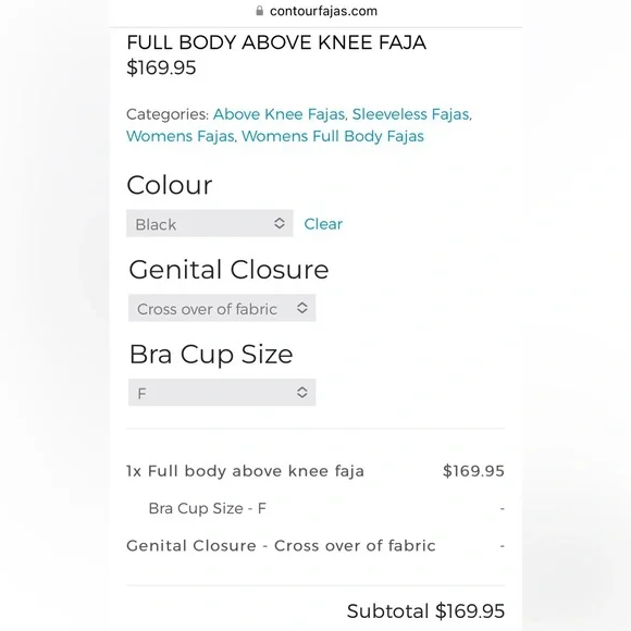 NWT Contour Fajas Full Body Knee Length Zipper Faja With DDD/F Bra